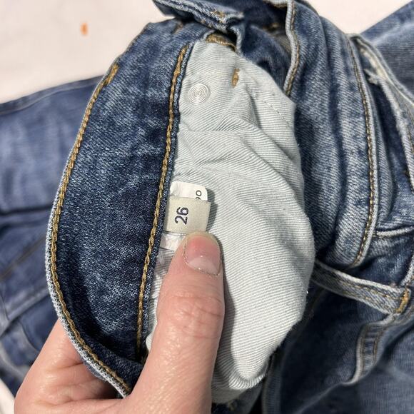 Oliver Logan Jeans Womens 26 Blue High Rise Raw Hem Straight Leg Denim Casual - Picture 3 of 12